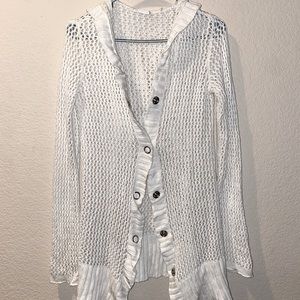 White, knitted cardigan